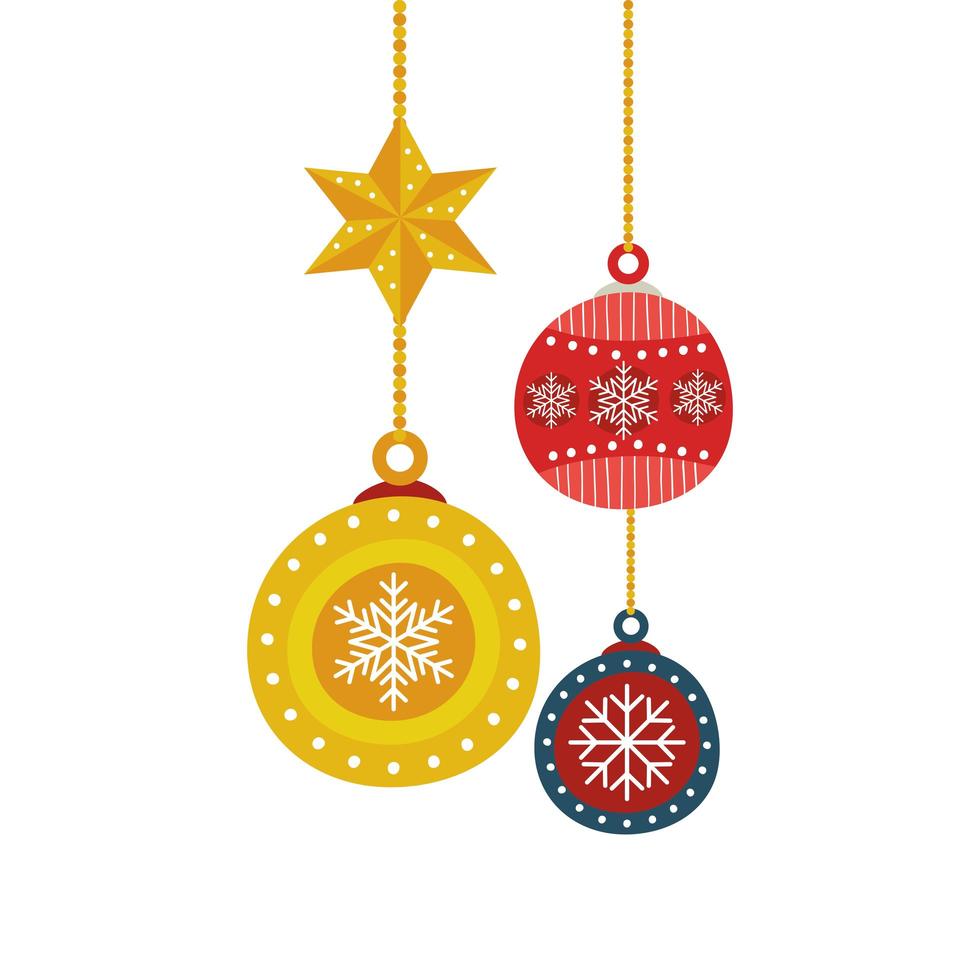 balls christmas hanging isolated icon vector