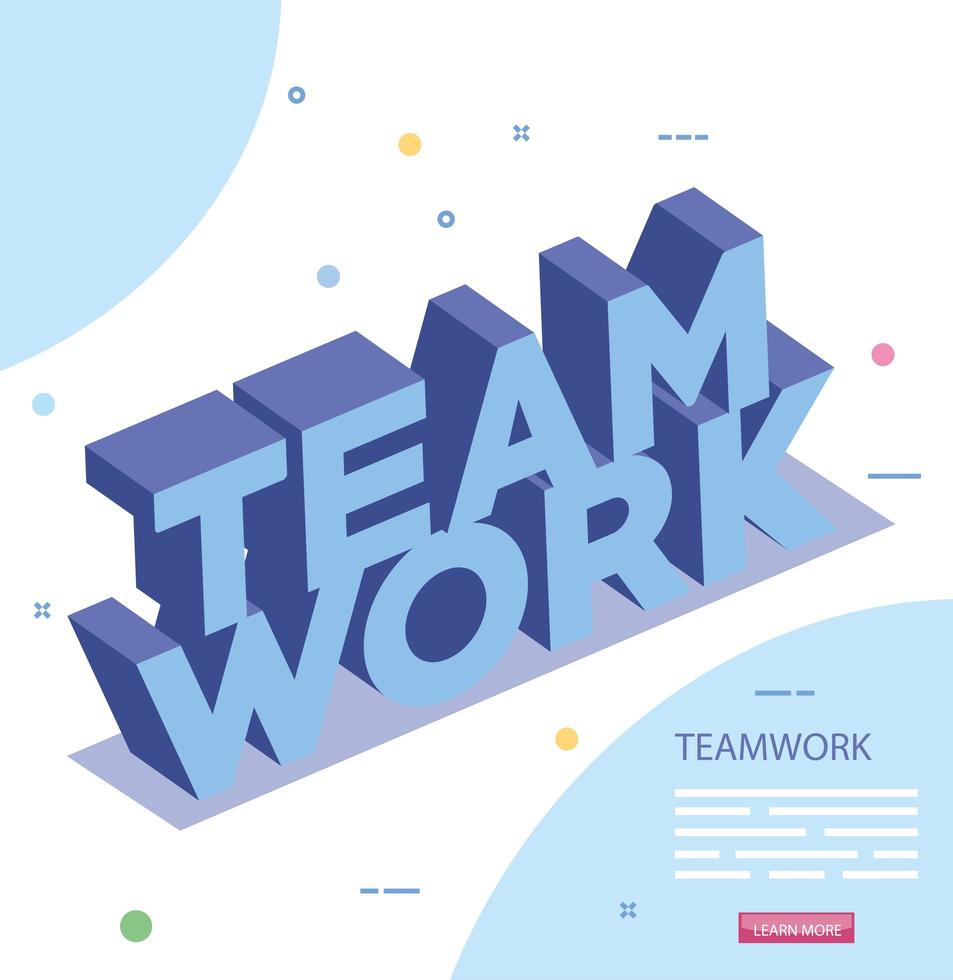 lettering of teamwork isolated icon vector