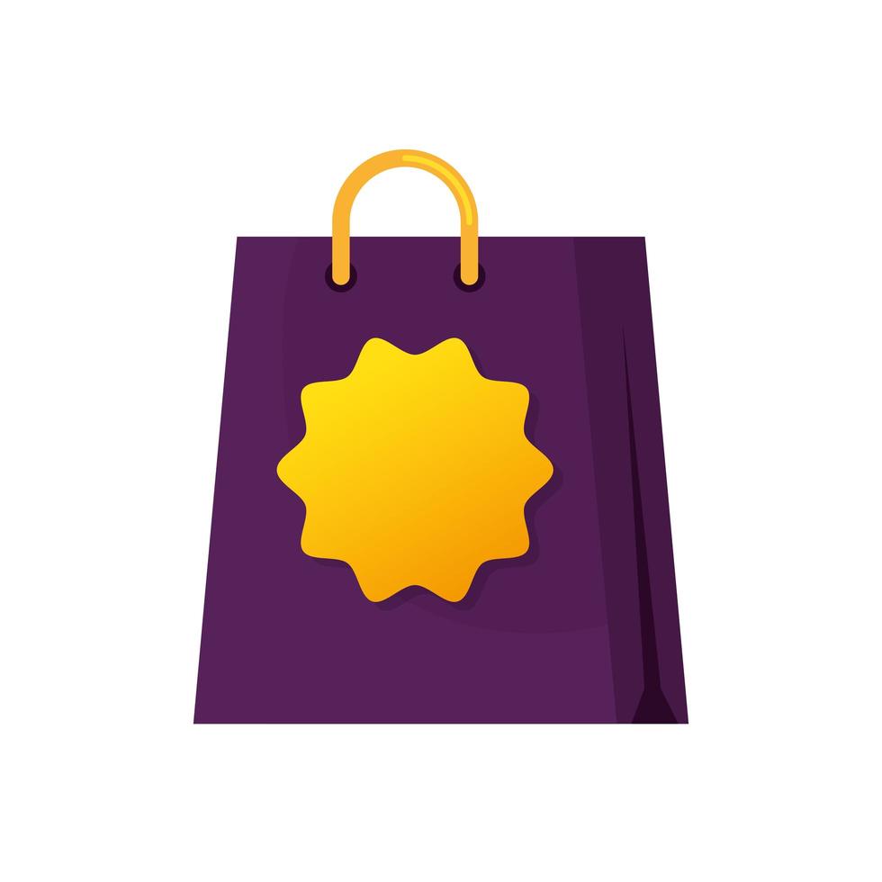 Bolsa de compras con sello icono aislado vector