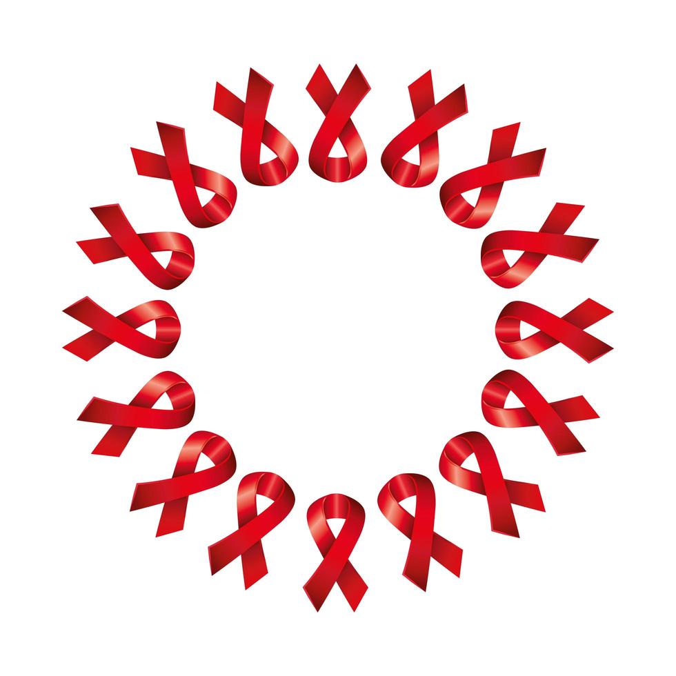 set of aids day awareness ribbons isolated icon vector