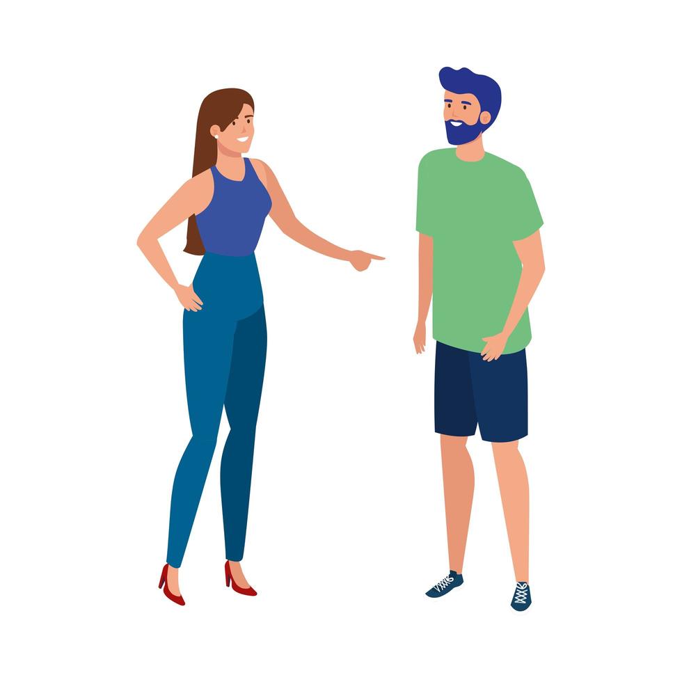 Woman and man avatar vector design