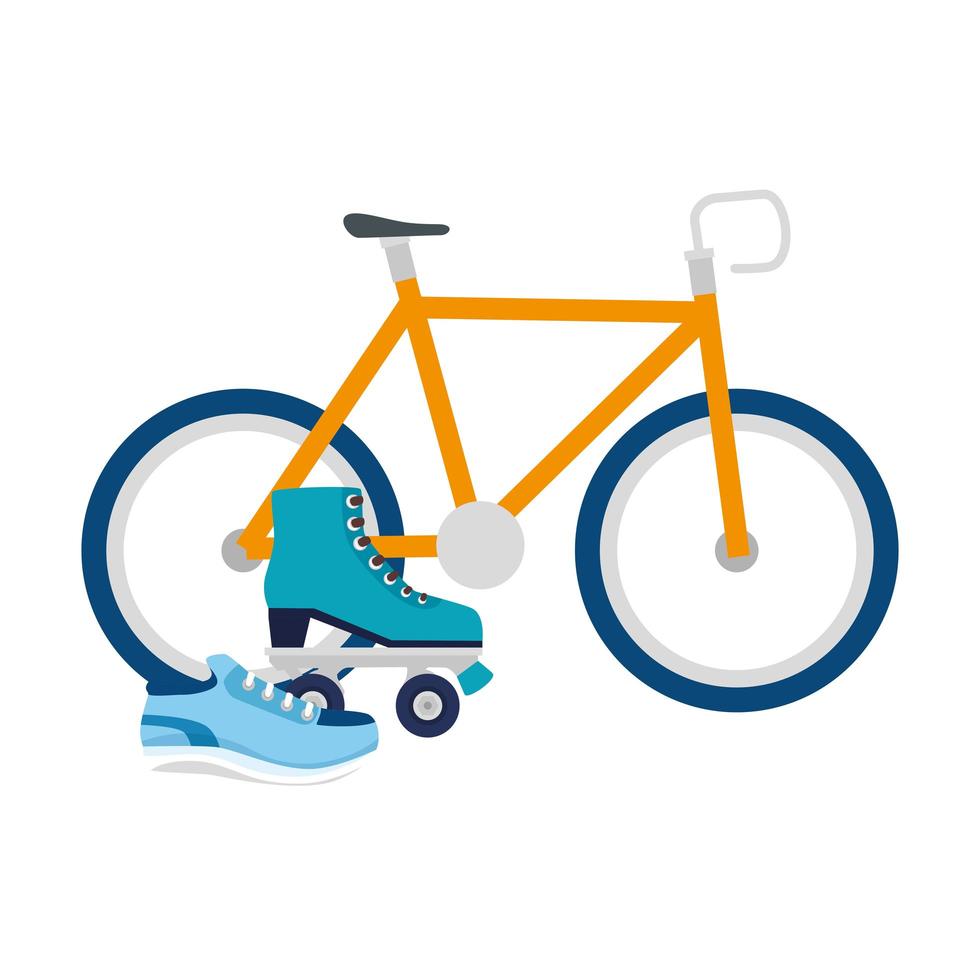 Isolated bike roller and shoe vector design