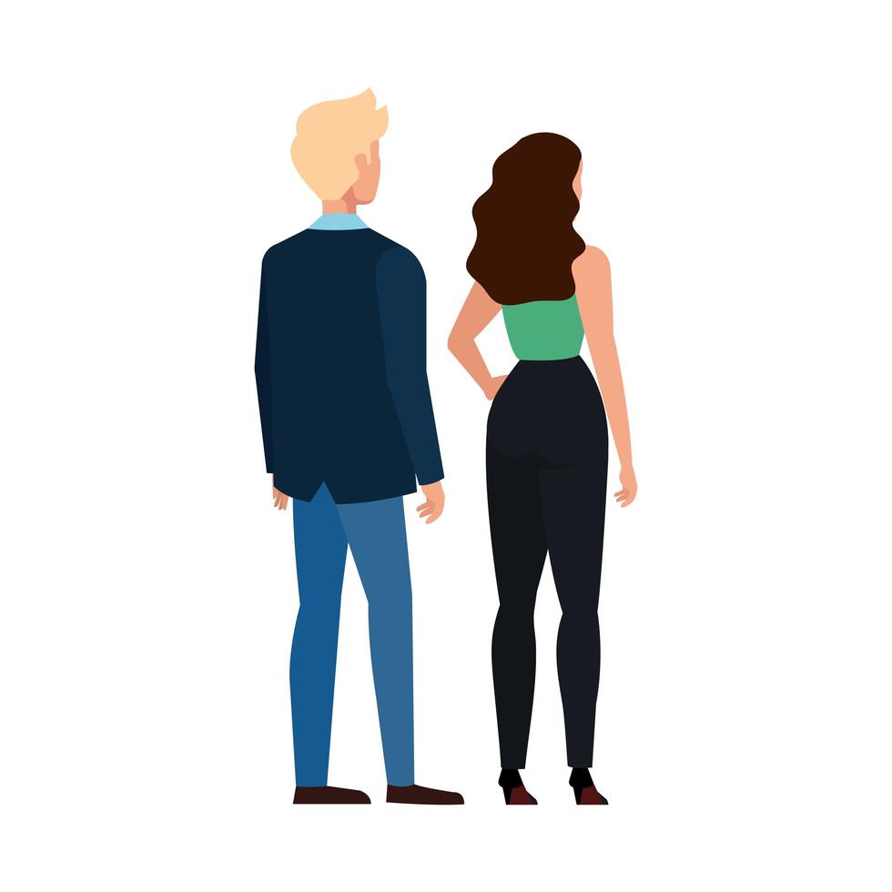 Woman and man avatar vector design