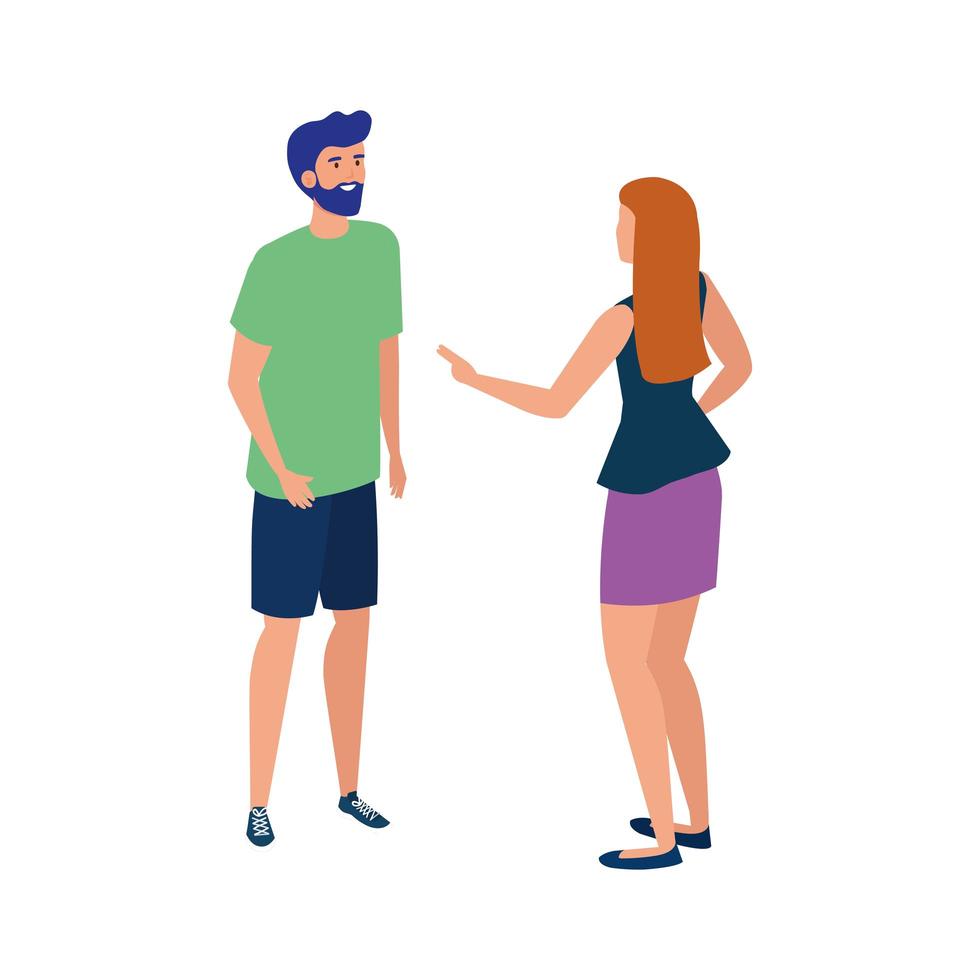 Woman and man avatar vector design