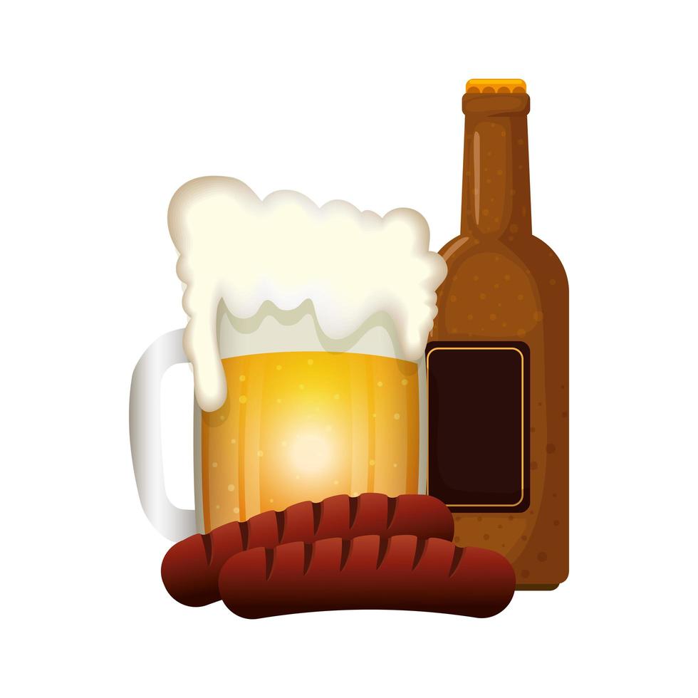 Oktoberfest beer and sausage vector design