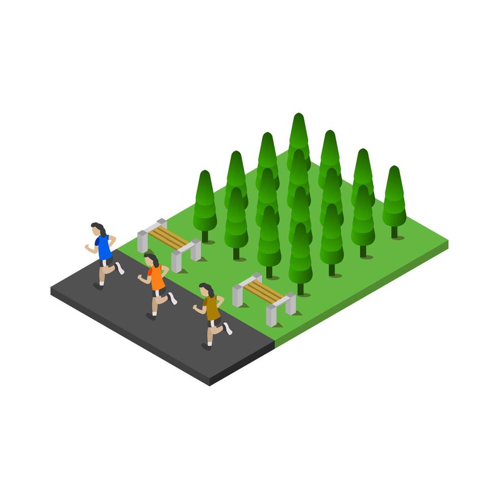 Racing Race Isometric On White Background vector