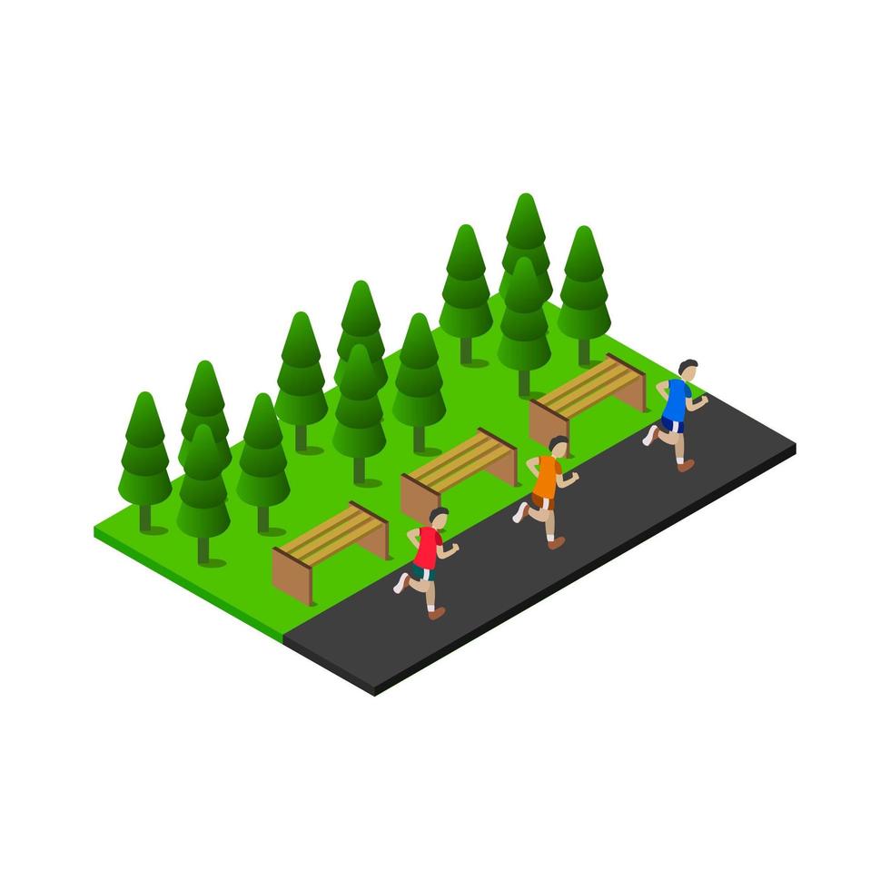 Racing Race Isometric On White Background vector