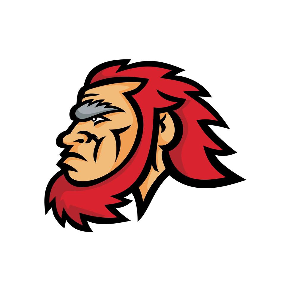 Caveman Head Side Mascot vector