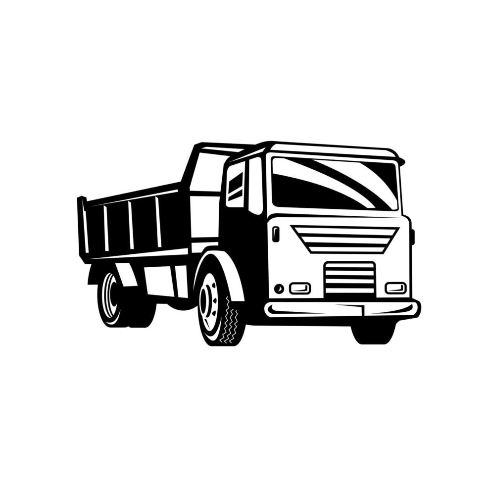 Dumper Truck Dump Truck or Tipper Truck Retro vector