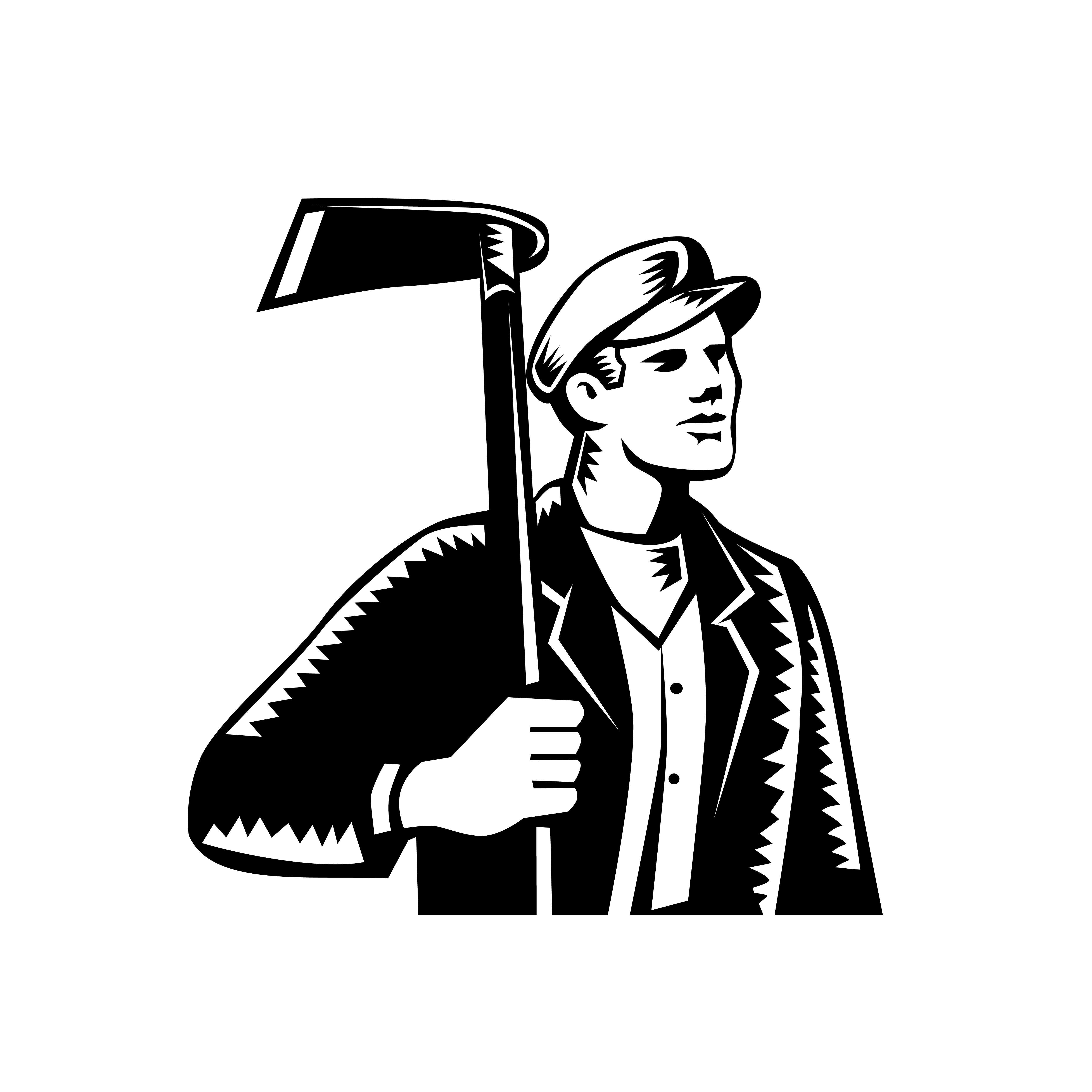 Farmer Gardener Landscaper Holding a Grub Hoe 1912978 Vector Art at ...