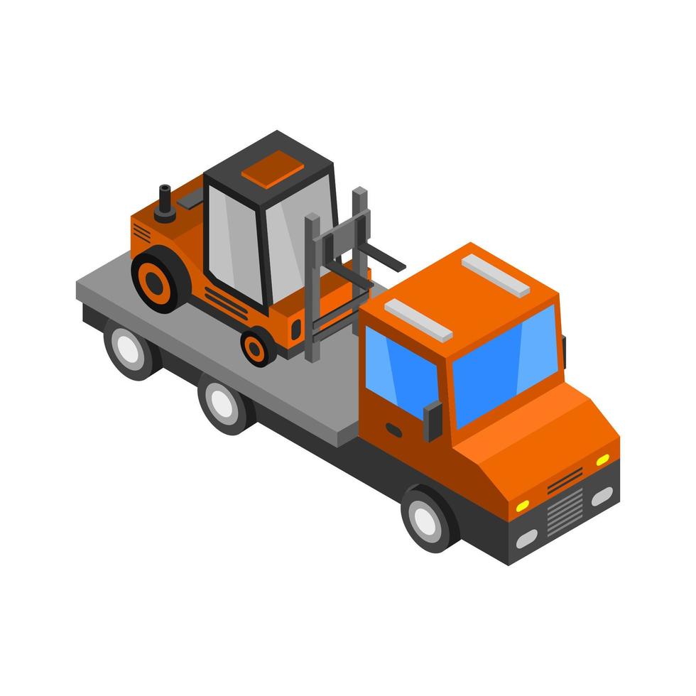 Isometric Tow Truck vector