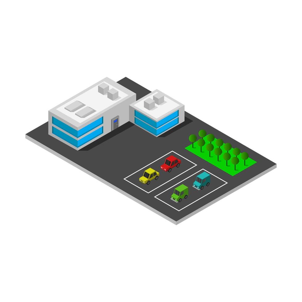 Isometric Shopping Mall and Market Center vector