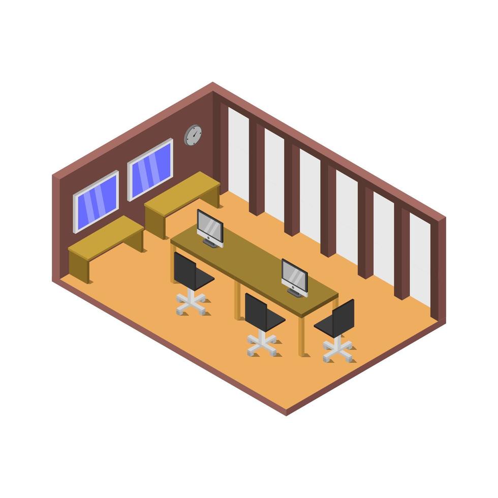 Conference Room Illustrated On White Background vector