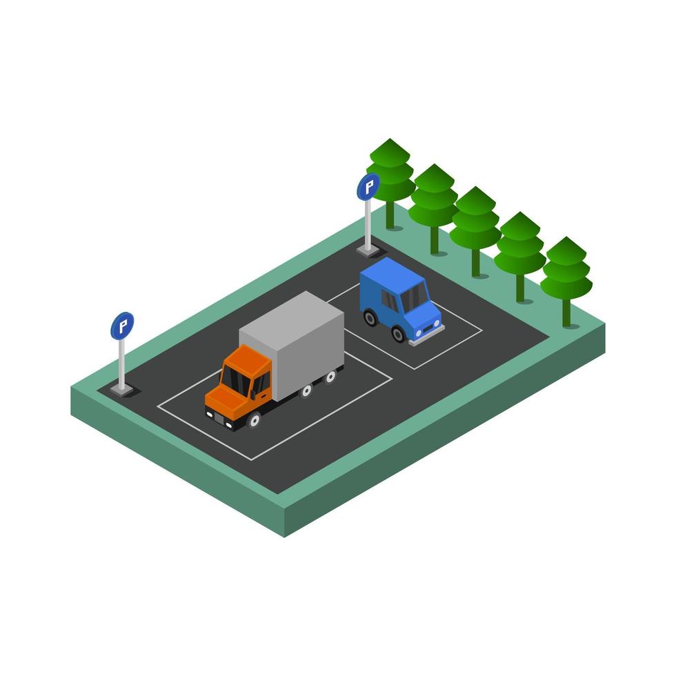 Parking Illustrated On White Background vector