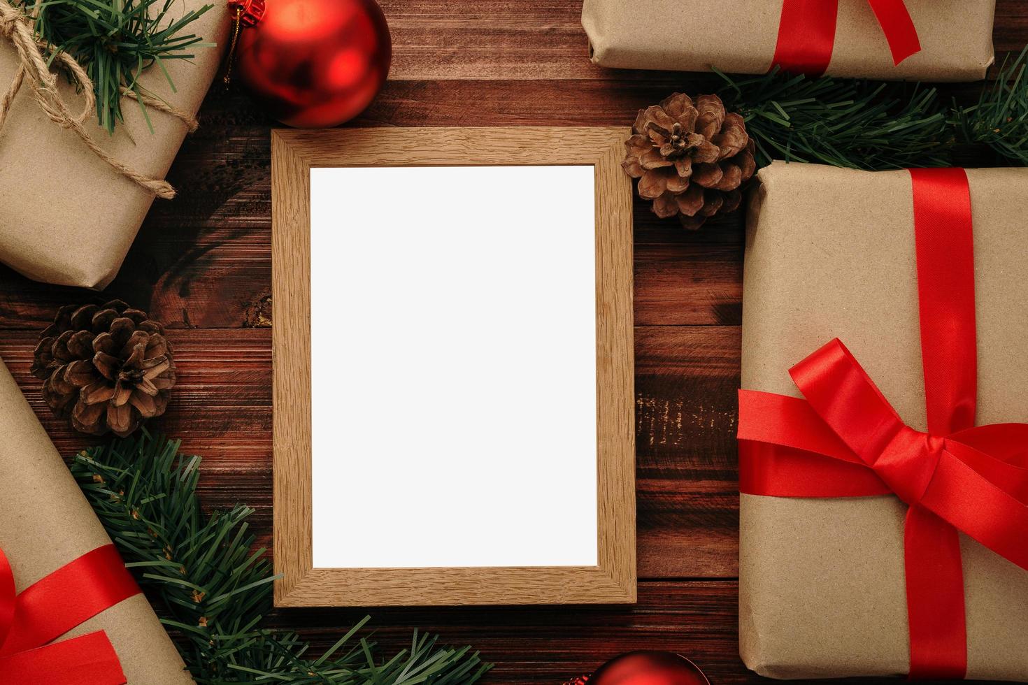 Christmas photo frame mock-up