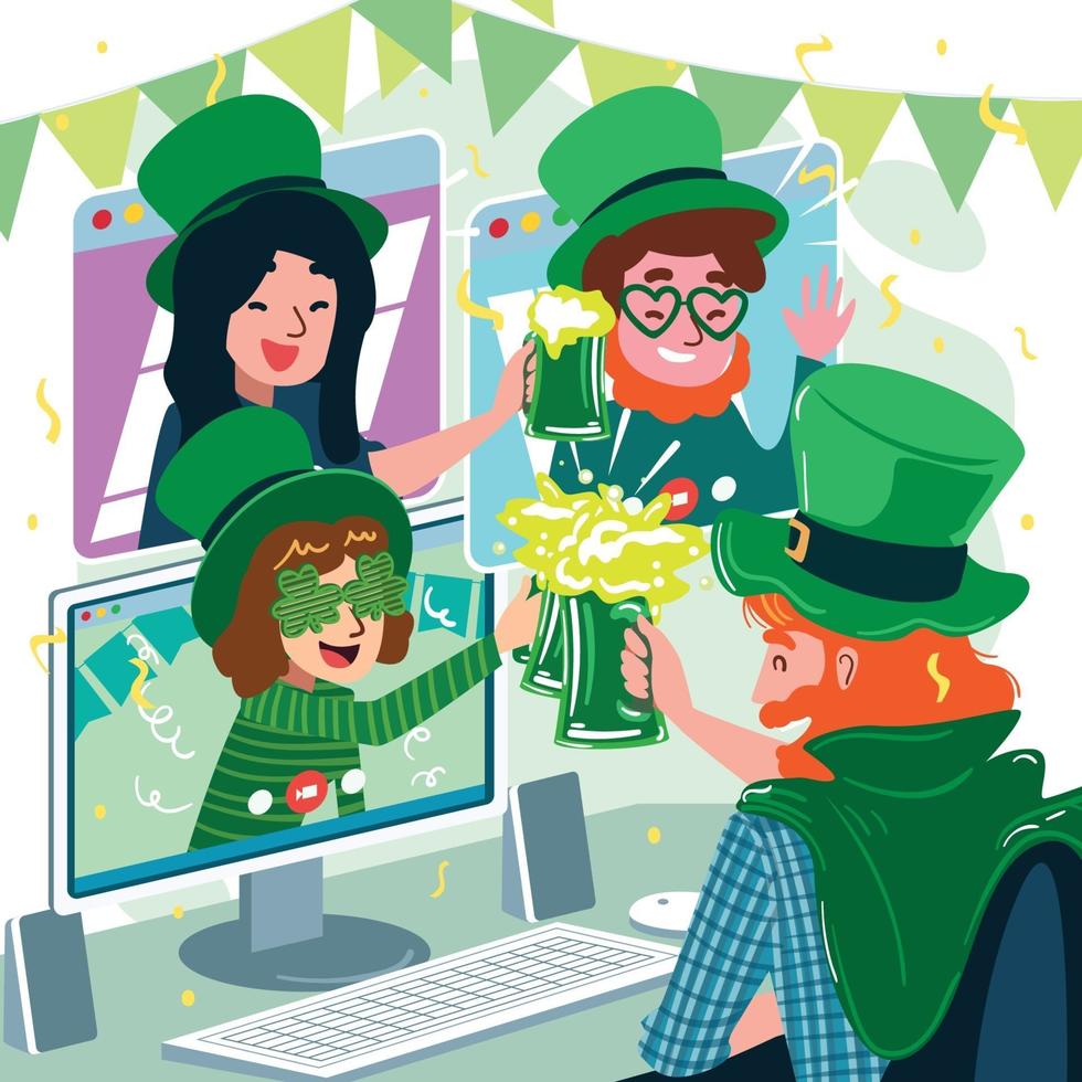 Saint Patrick's Day Party Gathering with Protocol Concept vector