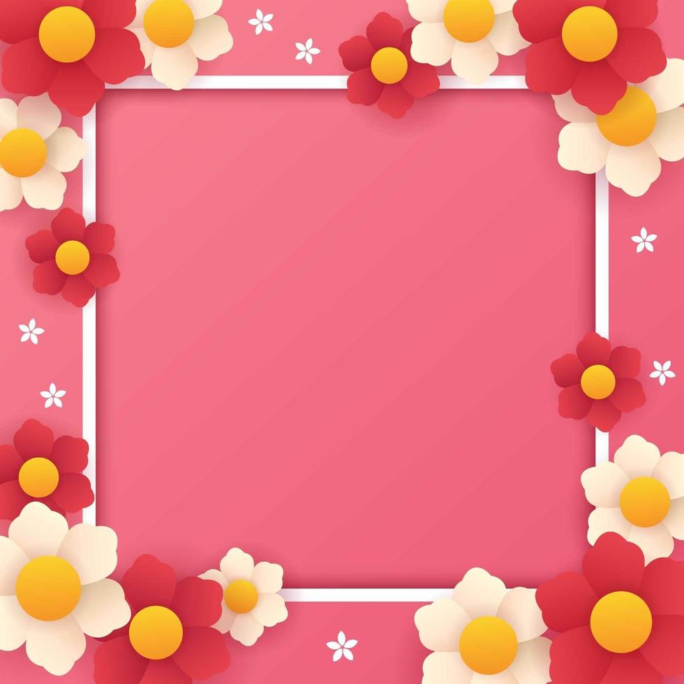 Valentine Flower Background Template vector