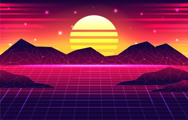 80's Retro Futurism Background vector