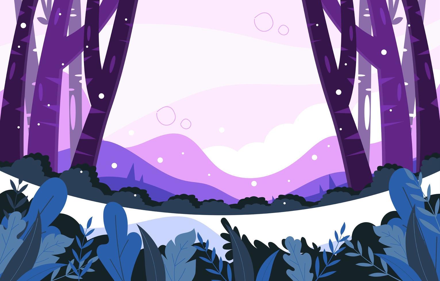 Beautiful Winter Into The Forest vector