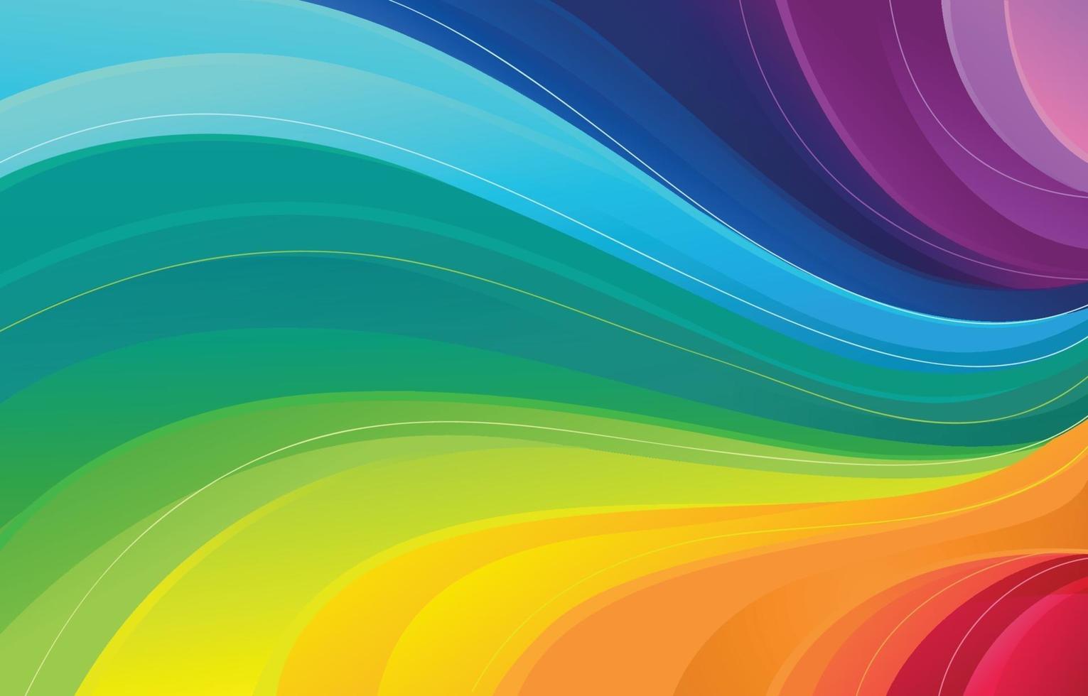 hermoso fondo de onda de arco iris vector