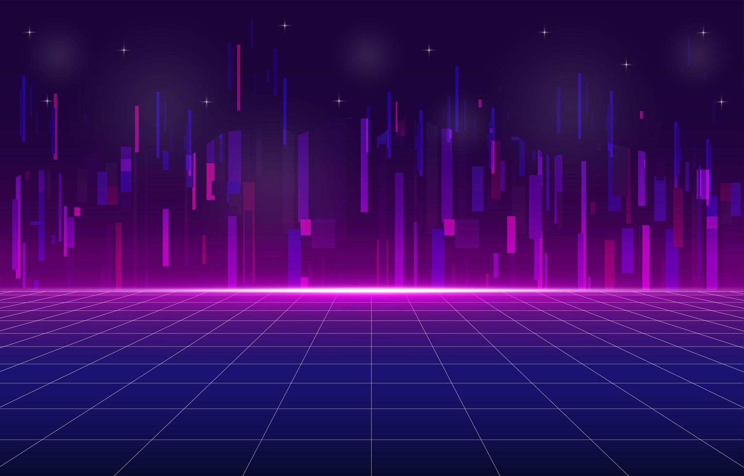 Virtual Retro Future Environment Concept vector