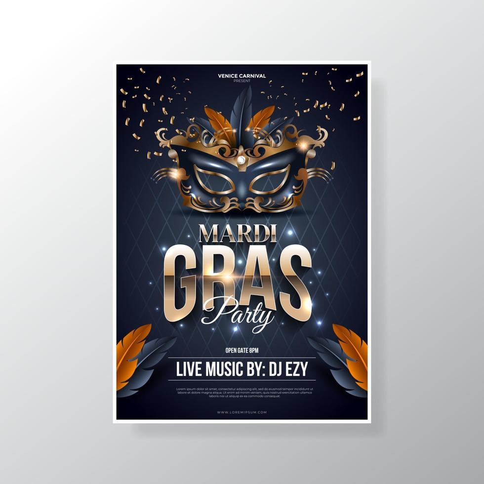 Mardi Gras Flyer Template vector