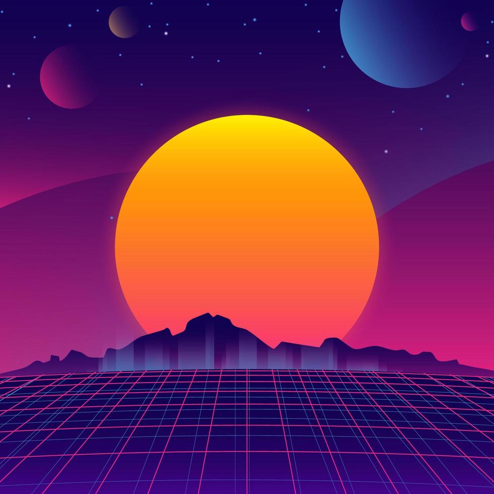 fondo de paisaje futurista vector