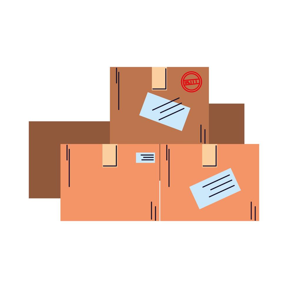 Cardboard boxes ready for delivery vector
