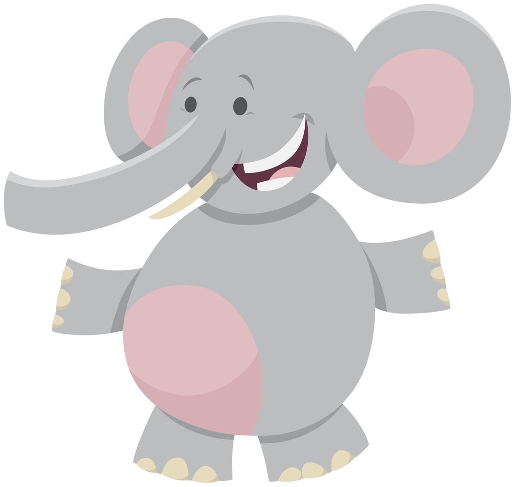 African elephant cartoon wild animal character vector