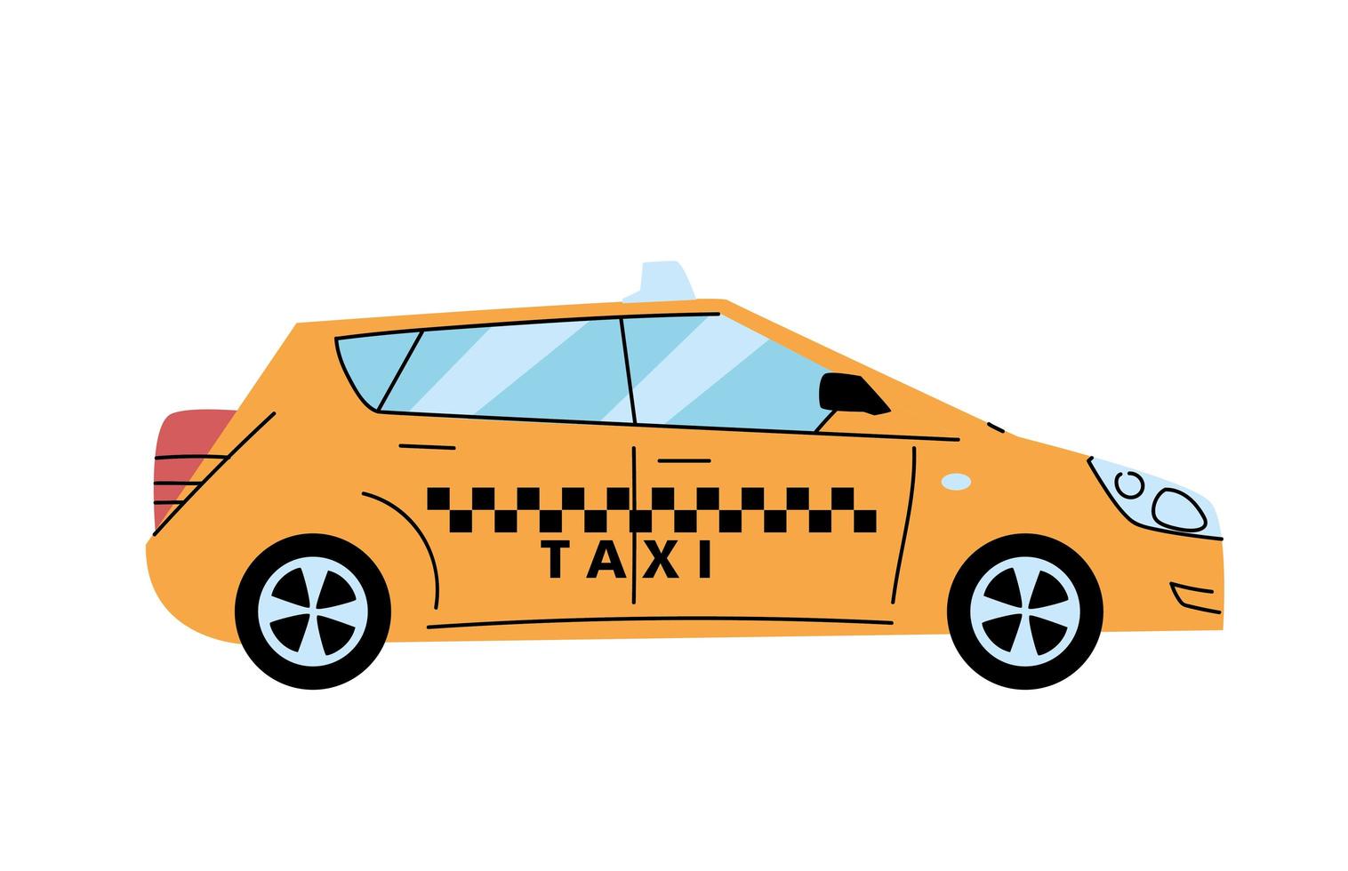 modern yellow taxi, public service vehicle vector