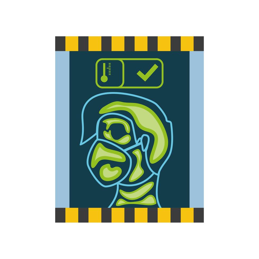thermal scanner to scan humans on white background vector