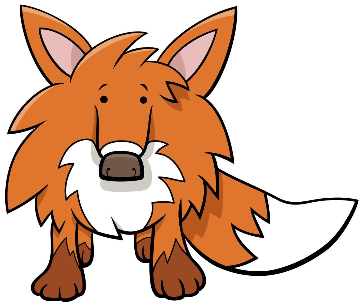 funny fox cartoon wild animal character vector