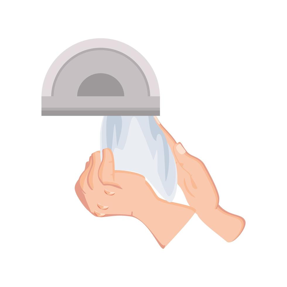 hand drying with heat machine on white background vector