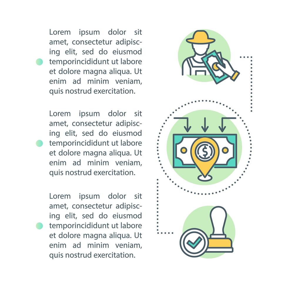 Fair trade policy concept icon with text vector