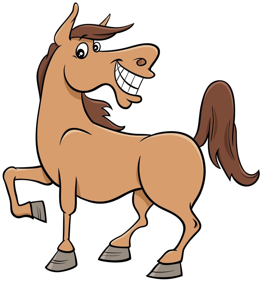 cartoon horse farm animal character vector