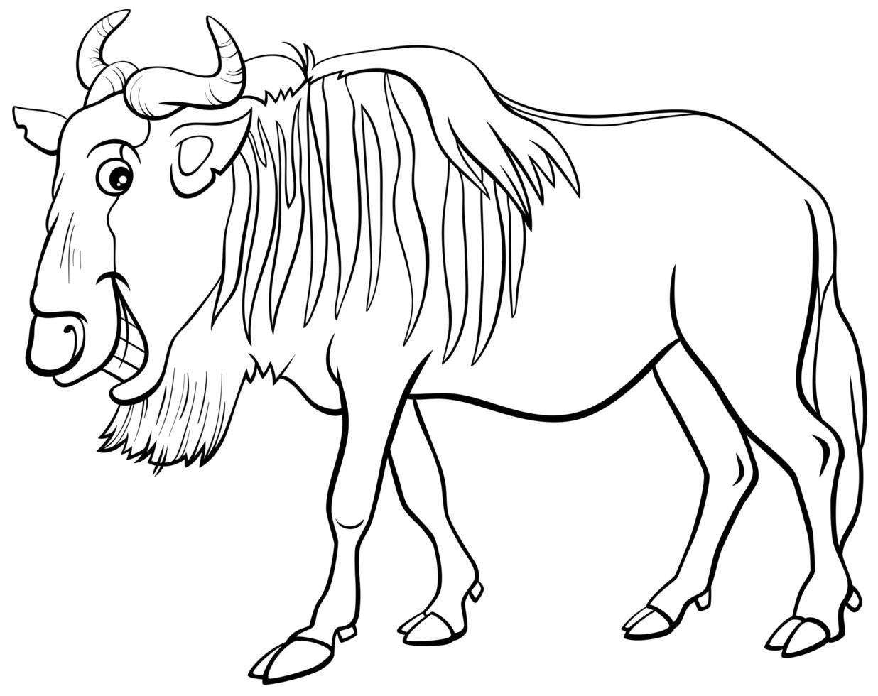 gnu antelope or wildebeest cartoon animal character vector