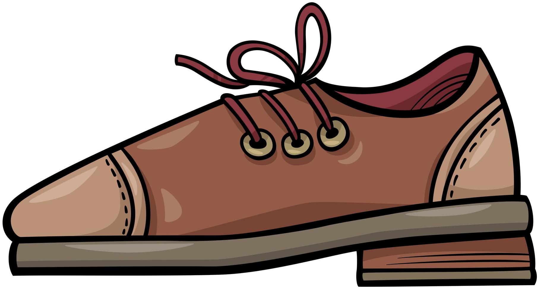 leather shoe object cartoon clip art vector