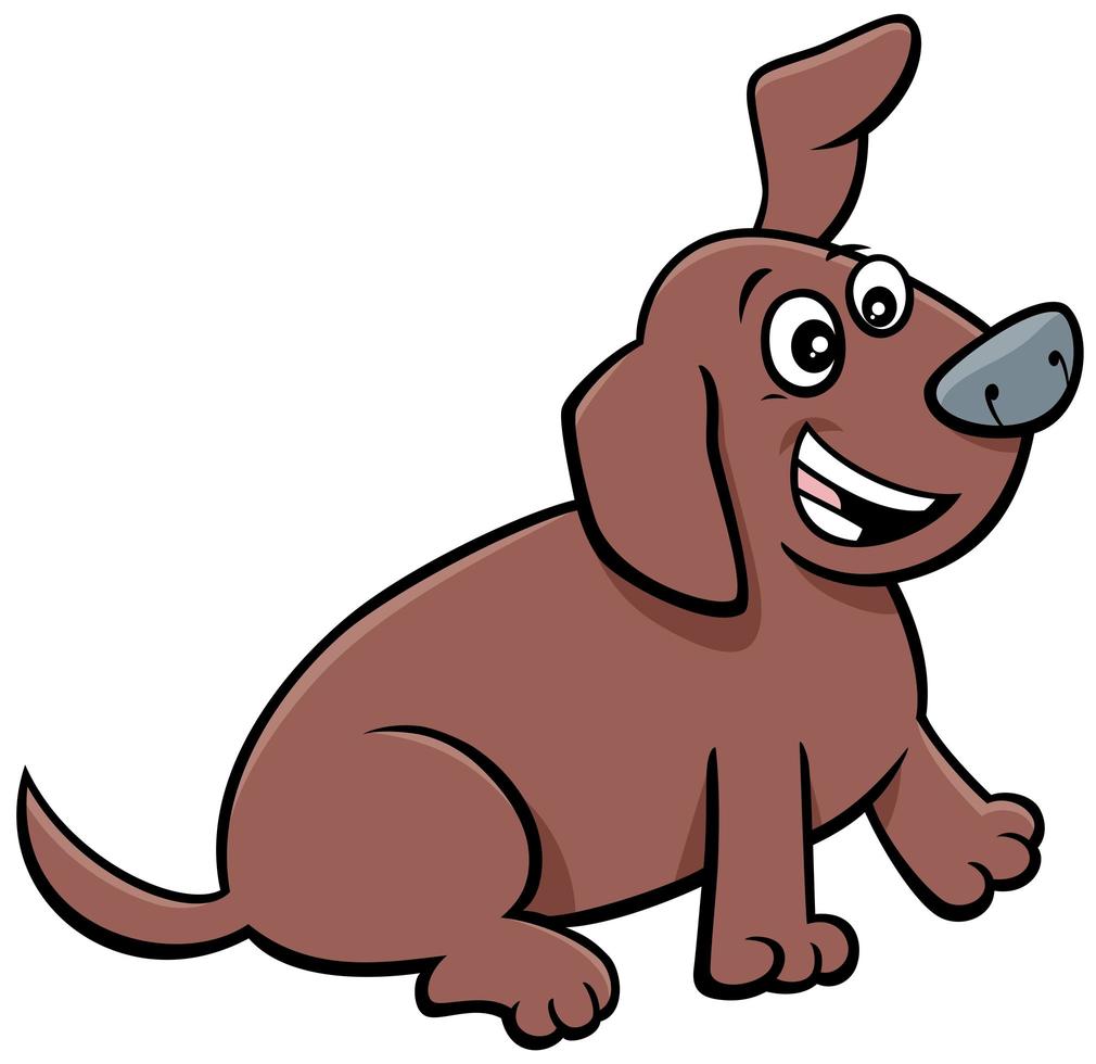 cartoon playful puppy comic animal character vector