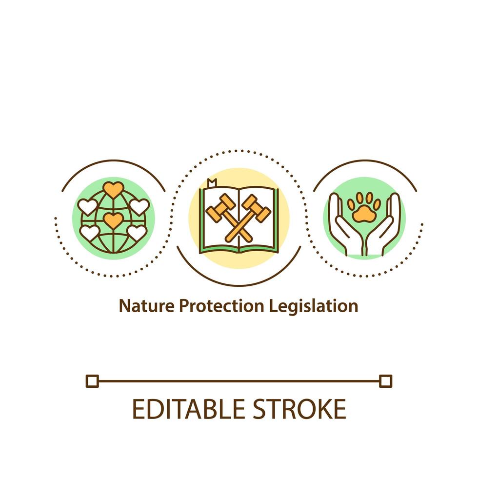 Nature protection legislation concept icon vector