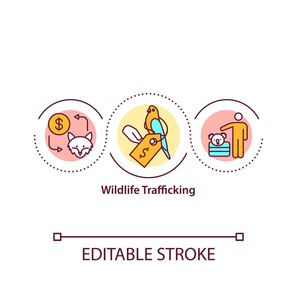 Wildlife trafficking concept icon vector