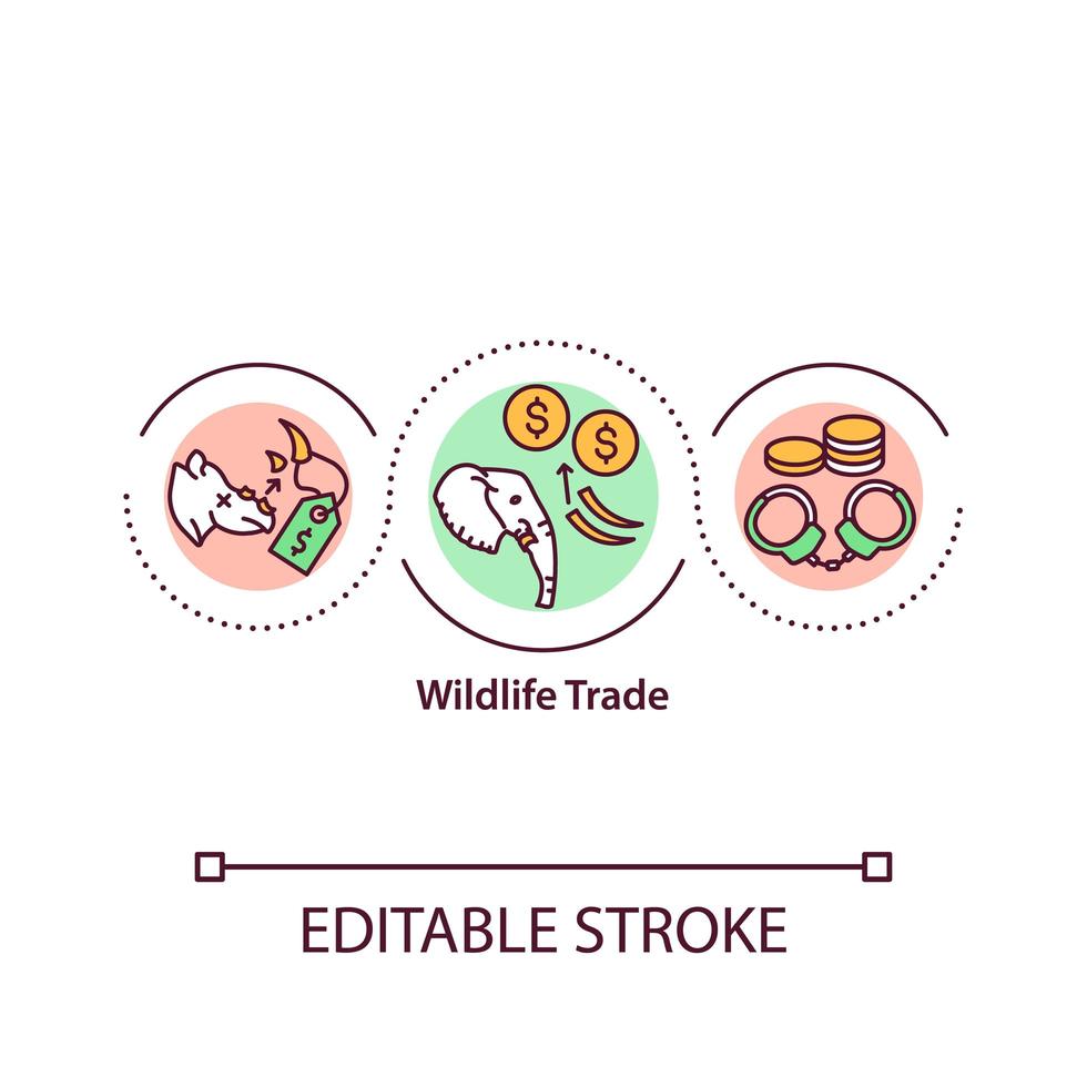 Wildlife trade concept icon vector