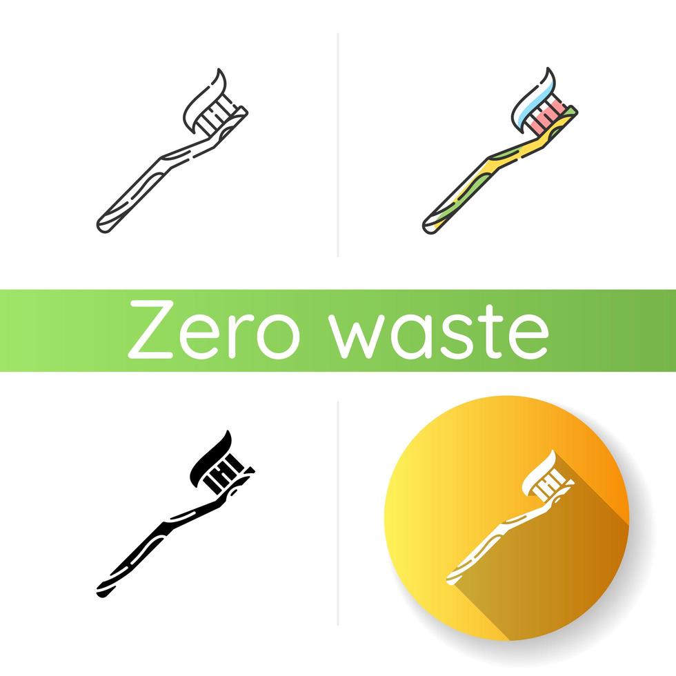 Bamboo toothbrush icon vector