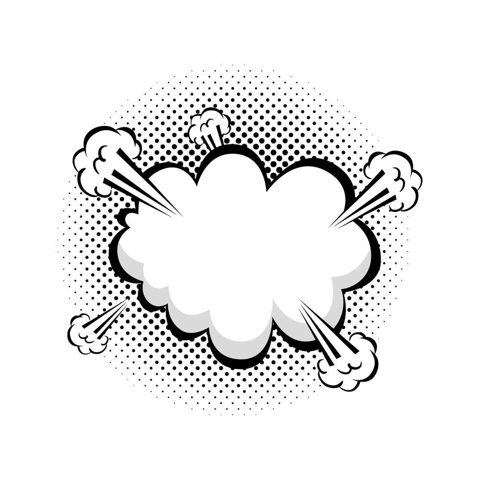 icono de estilo de arte pop de explosión de nube vector