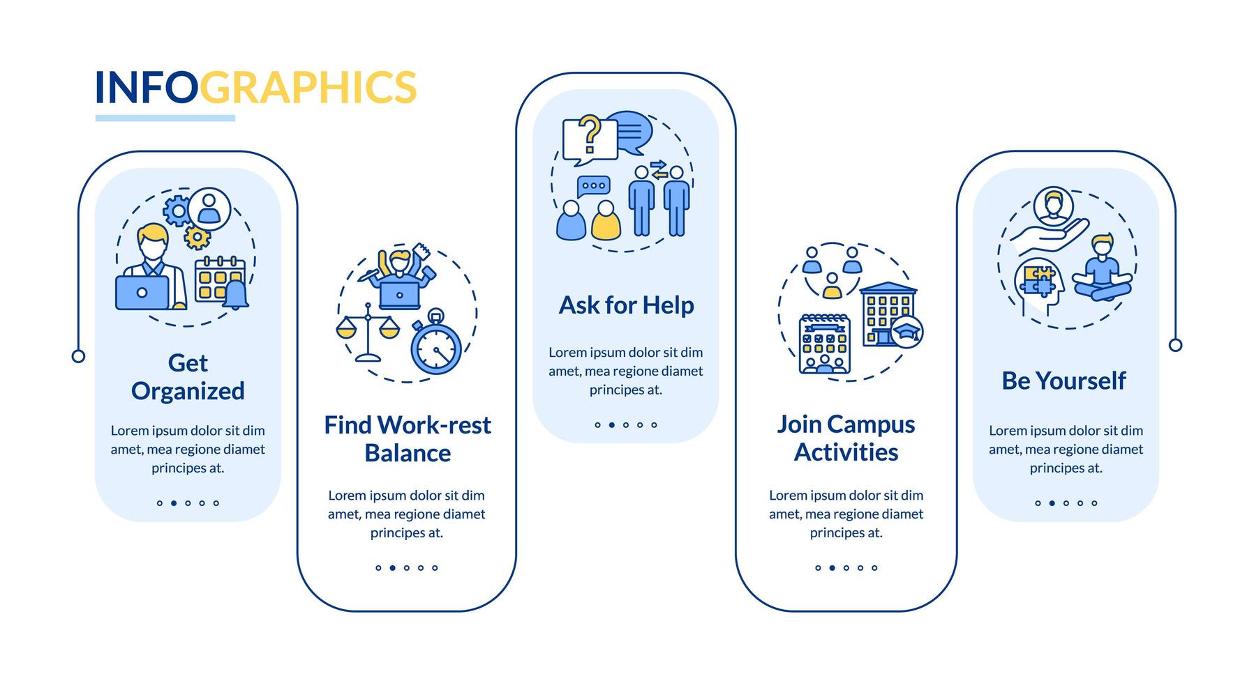 Student life vector infographic template
