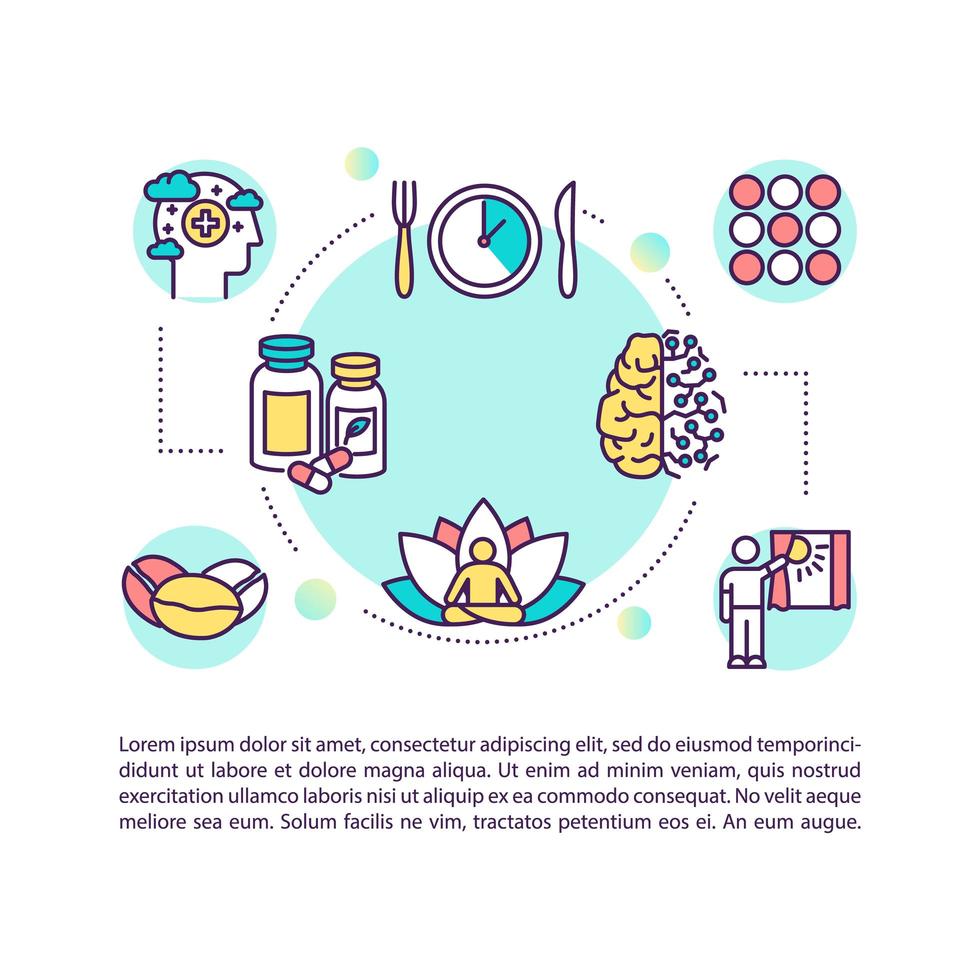 Biohacking tips concept icon with text vector