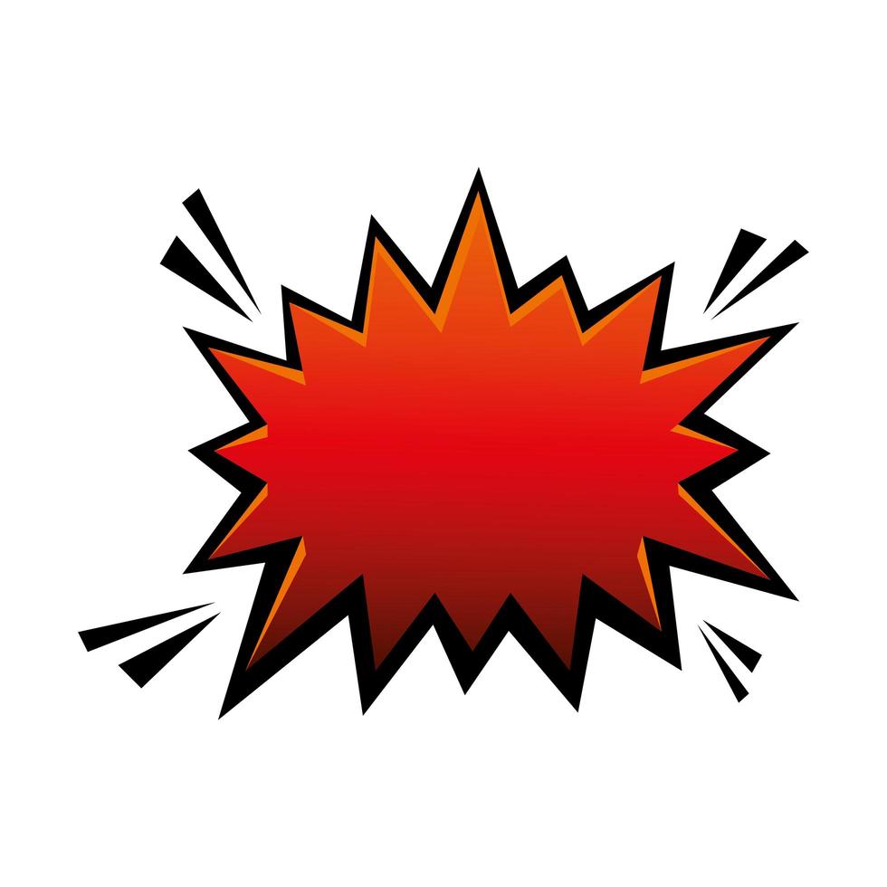 explosion red color pop art style icon vector