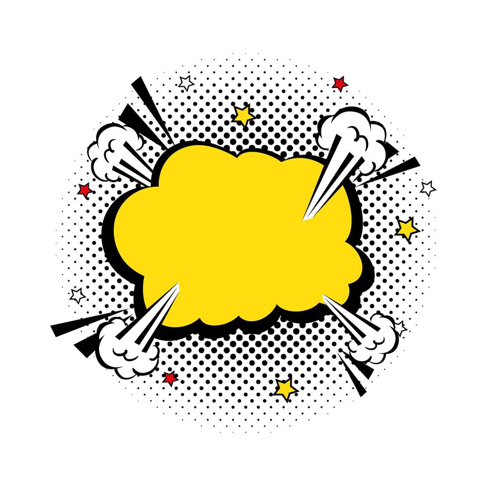 nube explosión color amarillo icono de estilo pop art vector