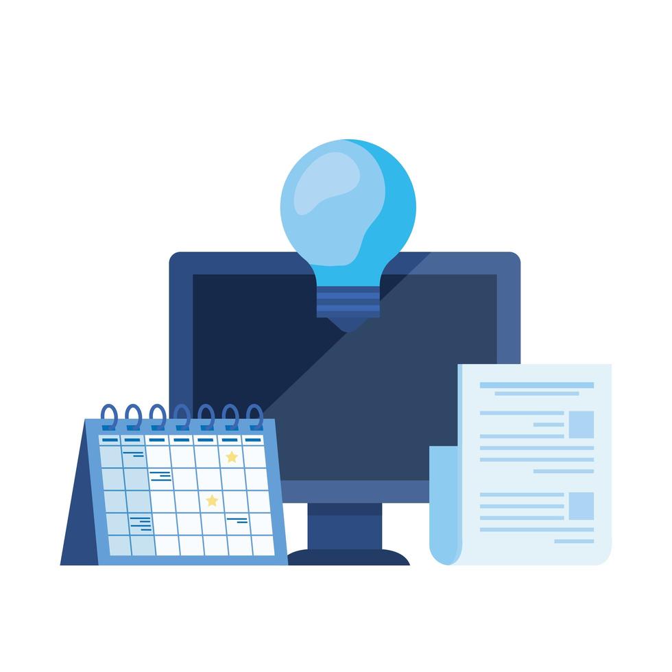 desktop computer with calendar reminder 1916128 Vector Art at Vecteezy