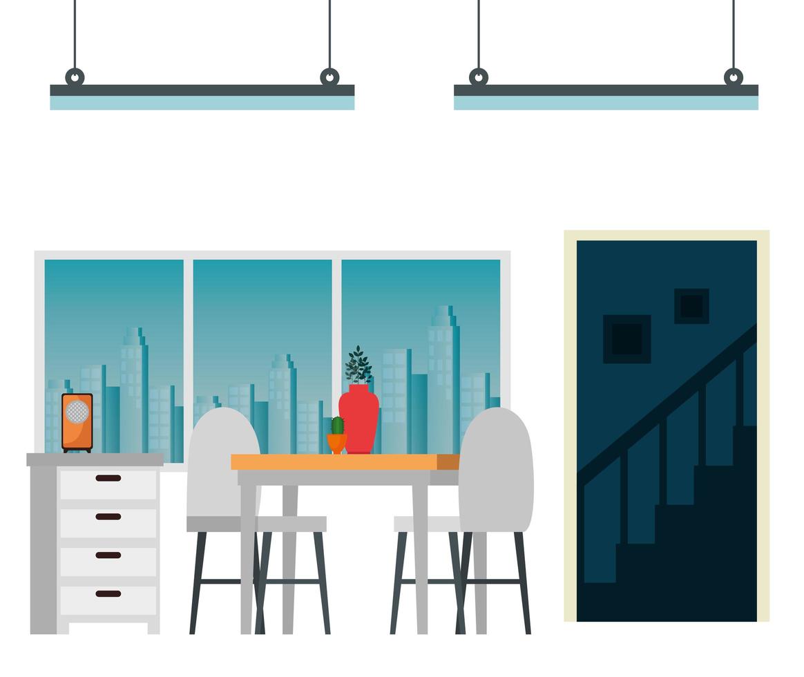 house place dinning room scene vector