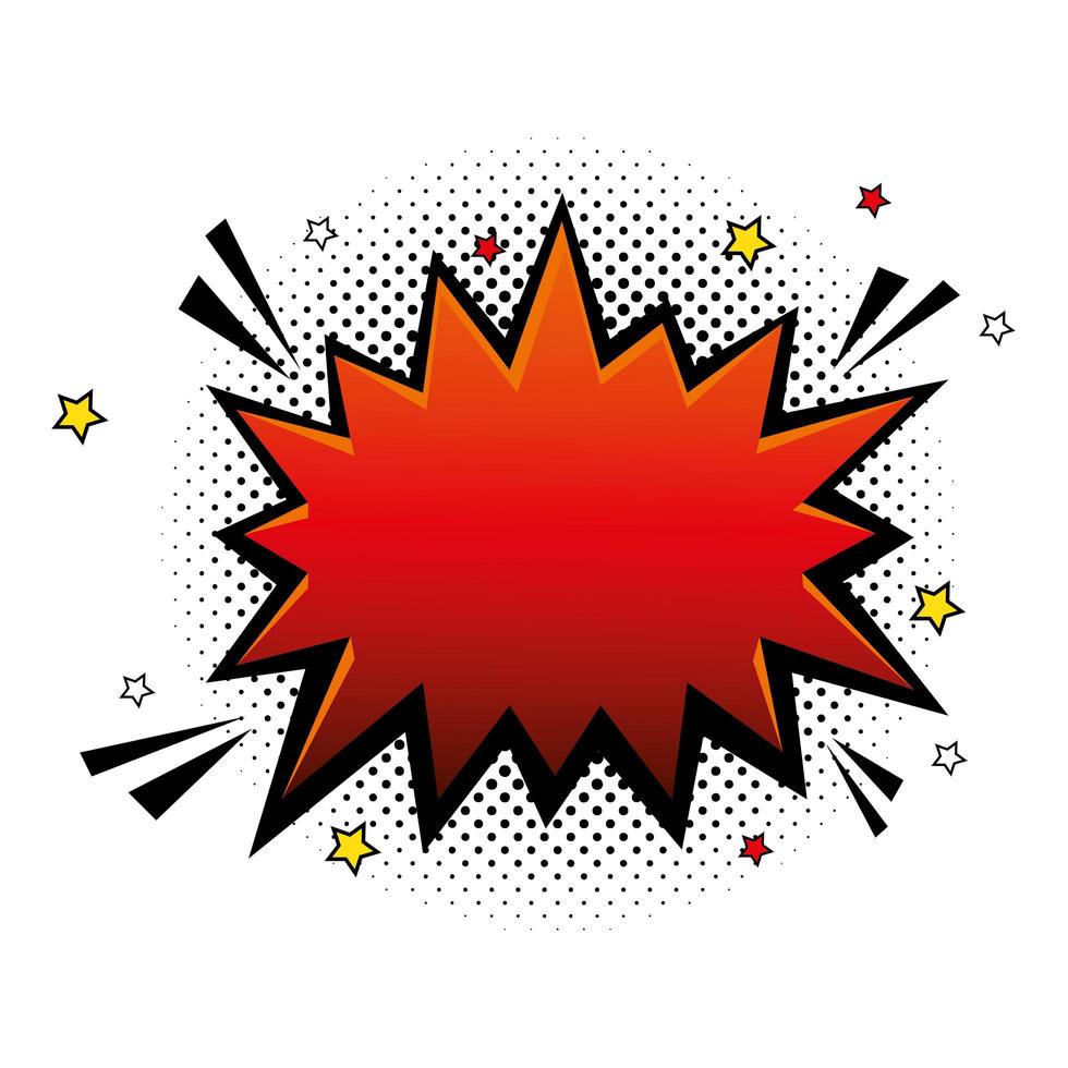 explosion red color pop art style icon vector